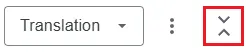 The Google translate bar, with the collapse arrows at its right end
